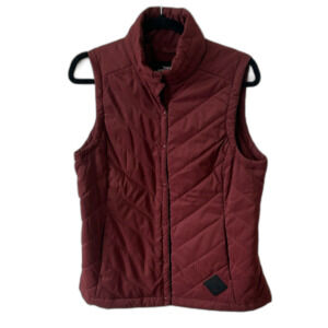 The North Face Vest Women's Size M Color Brick Red 550 Series Snap Quilted Vest
